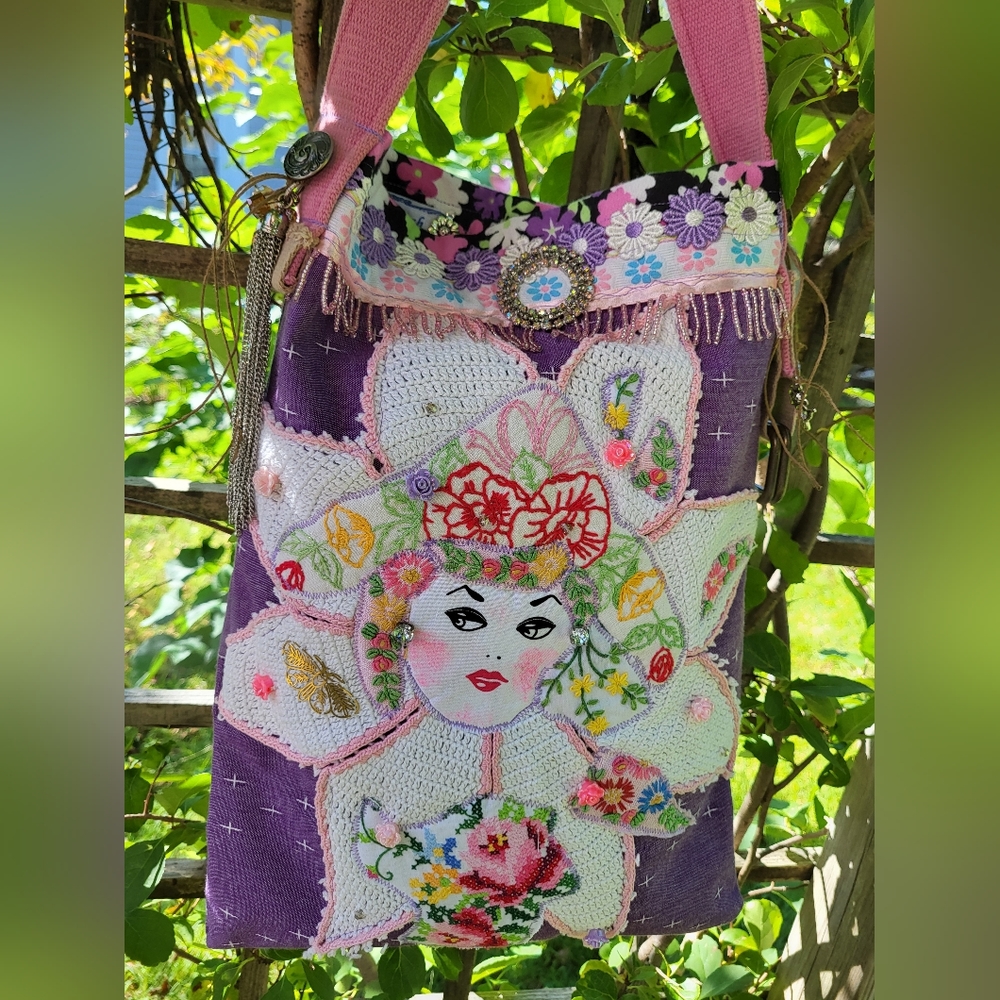 Handmade Boho Flower Girl Shoulder Bag